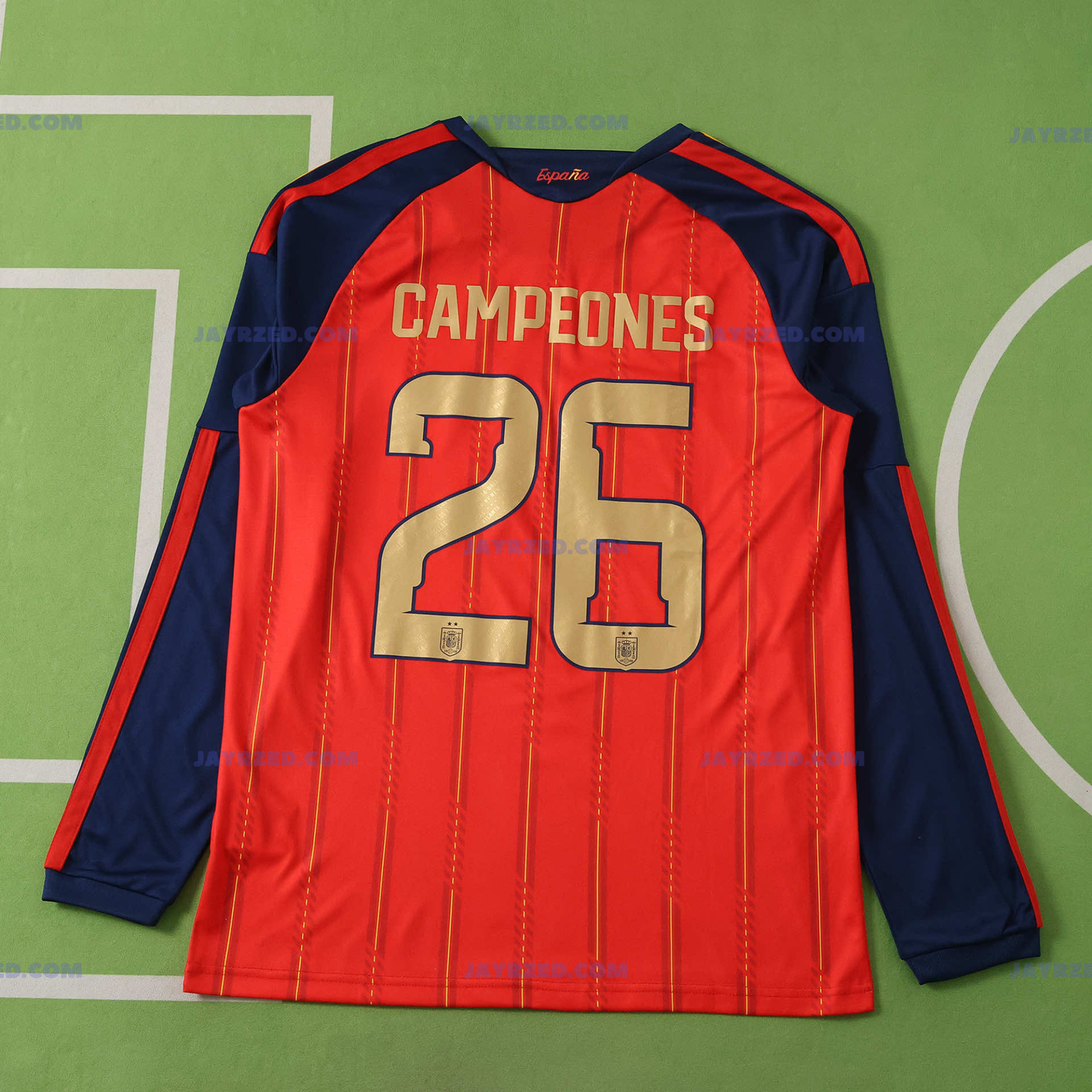 Espagne Domicile Campeones (Champions) Coupe du Monde 2026 Manches Longues